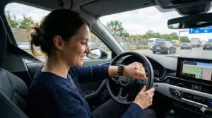 Smartwatch am Steuer