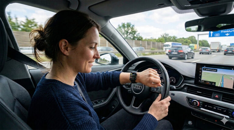 Smartwatch am Steuer